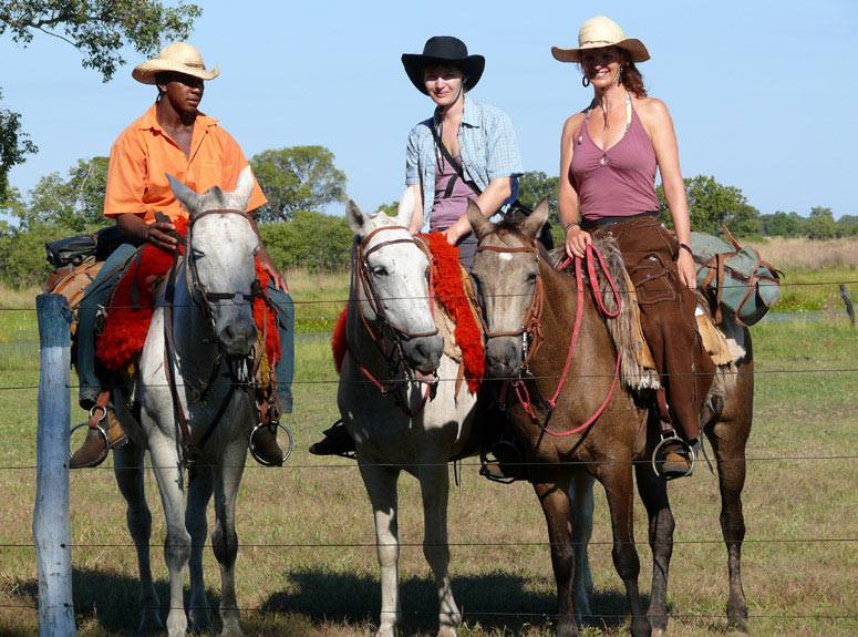 Billie Grether with friend and pantaneiro