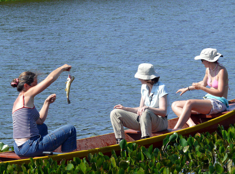 Successful piranha fishing